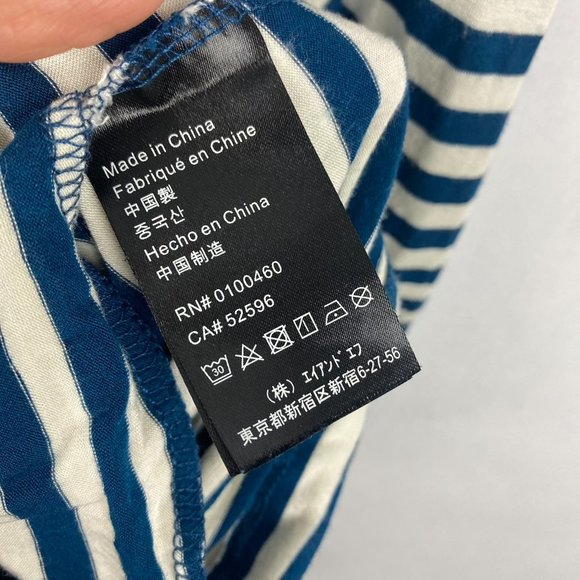 Kavu Womens Striped Romper Size XS Shorts Pockets Blue White Sleeveless Casual - Picture 6 of 8